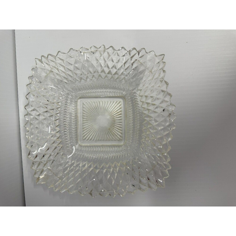 Vintage Cut Glass Ashtray Candy Dish Clear